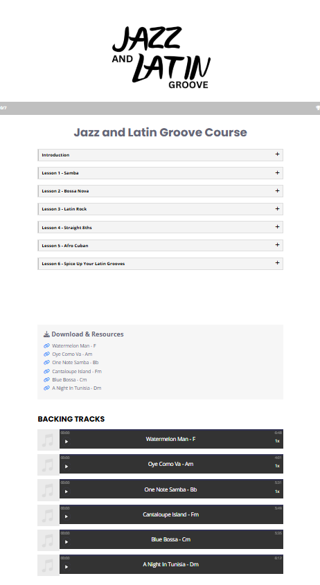Jazz and Latin Groove Course