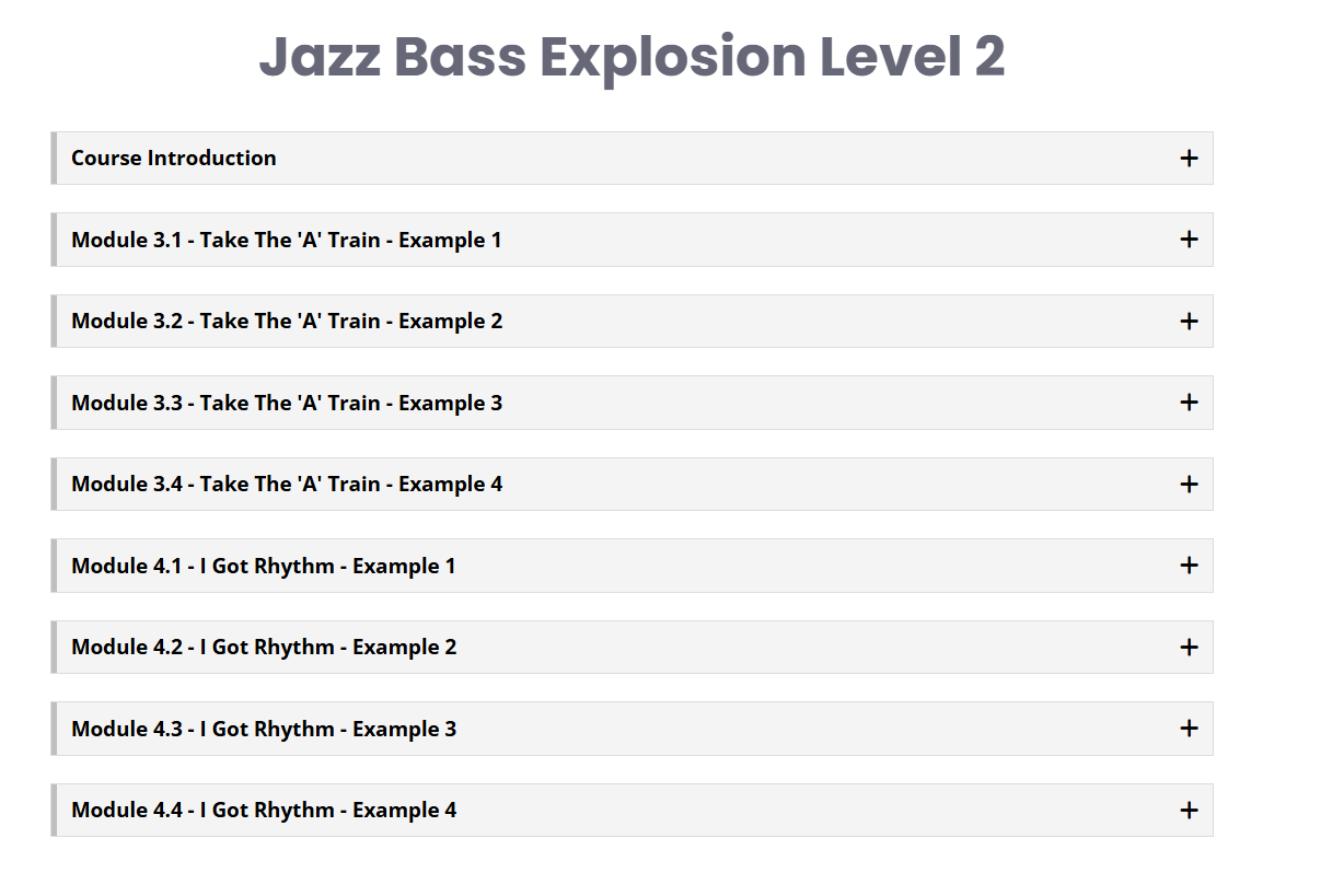 Jazz Bass Explosion - Level 2 Course