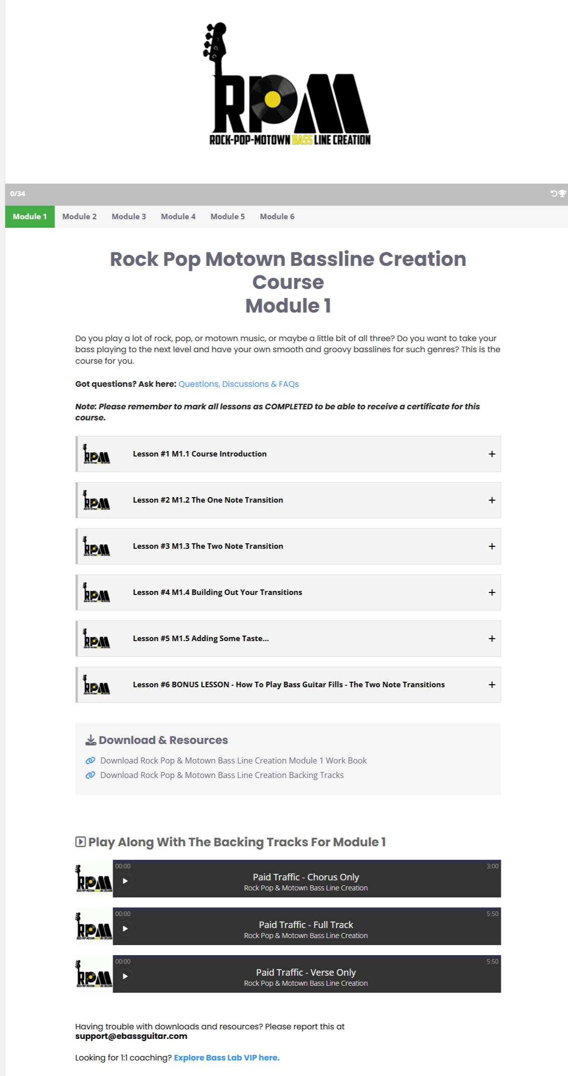 Rock Pop Motown Bassline Creation Course