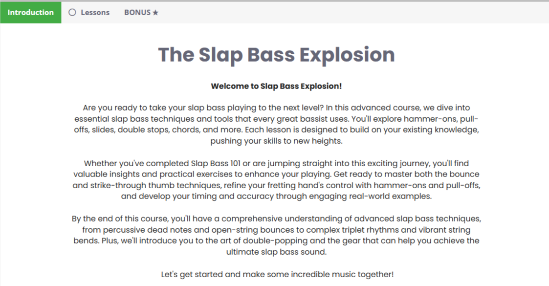 Slap Bass Explosion Course