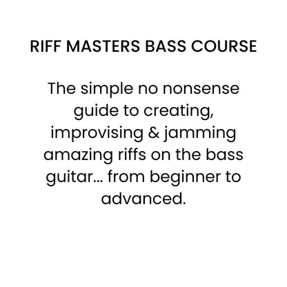 Riff Masters Bass Course