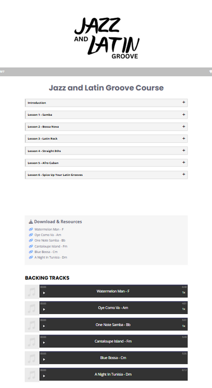 Jazz and Latin Groove Course