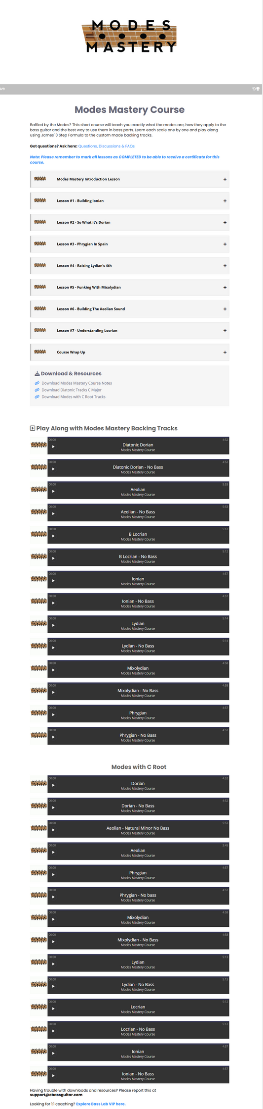 Modes Mastery Course
